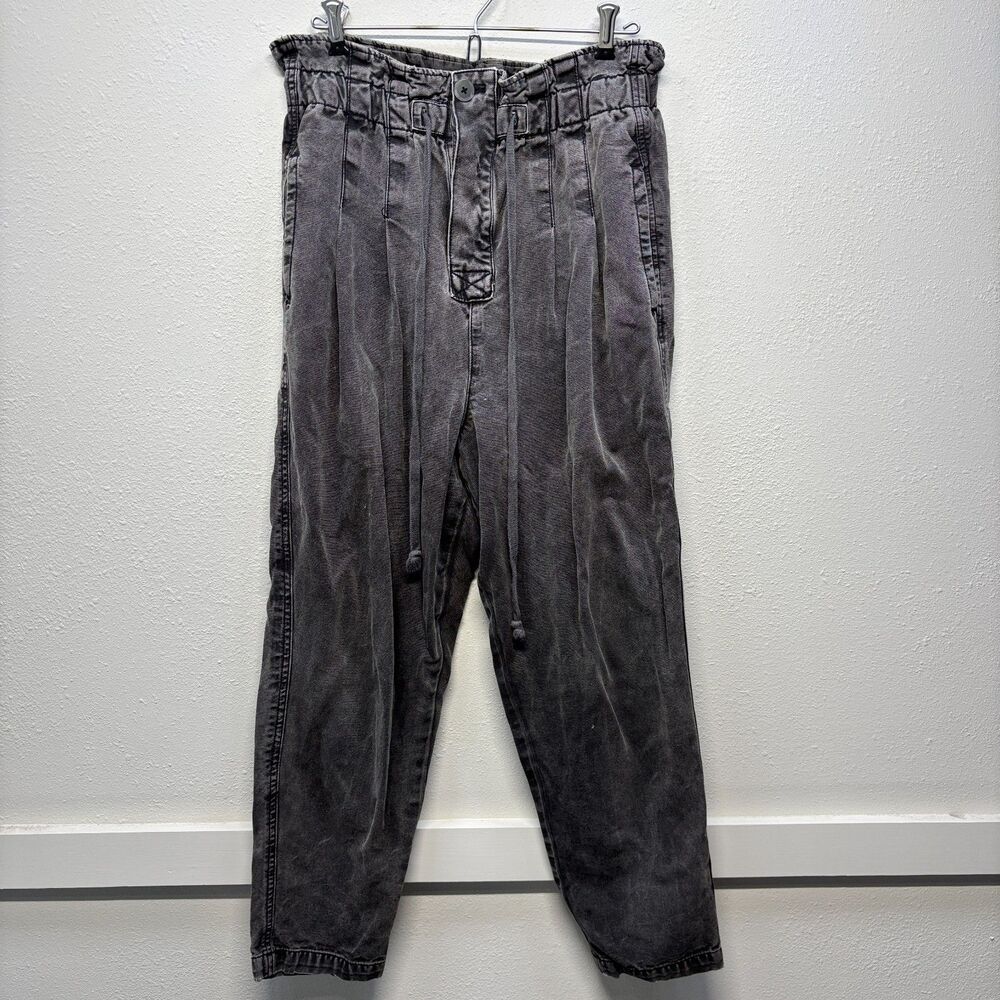 Free People Margate Pleated Paperbag Trousers XS Gray Drawstring Pants